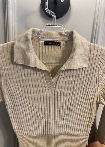 Bej Uzun Kollu Triko Kadın Elbise - Görsel 4