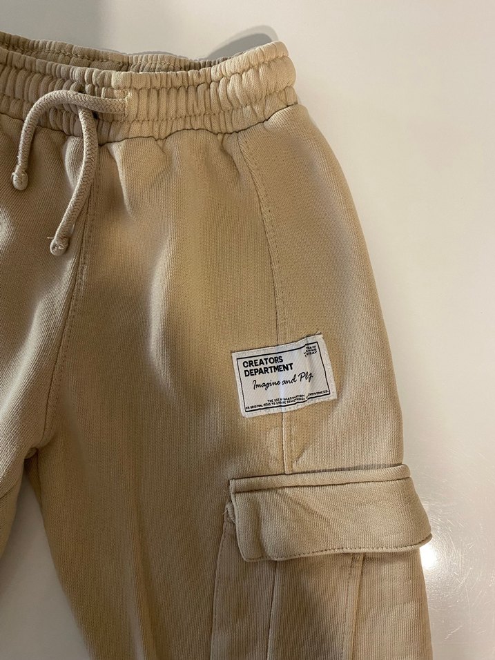 Bej Erkek Çocuk Rahat Kesim Eşofman Altı - Görsel 2