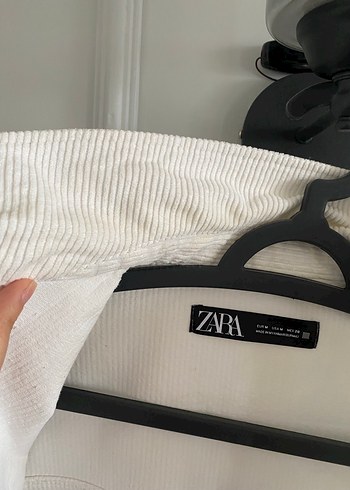 Beyaz Kadın Kadife Gömlek - Görsel 5