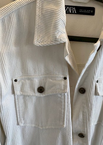 Beyaz Kadın Kadife Gömlek - Görsel 2