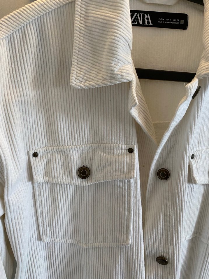 Beyaz Kadın Kadife Gömlek - Görsel 2