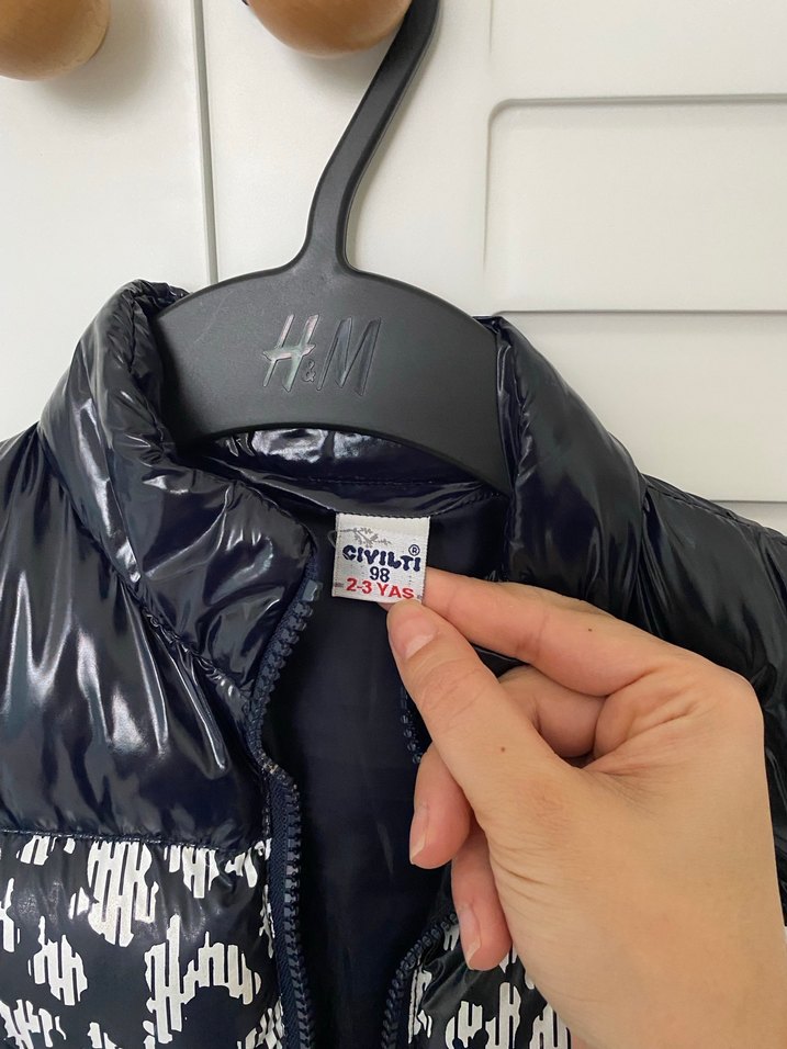 Erkek Çocuk lacivert Desenli Fermuarlı Yelek - Görsel 4