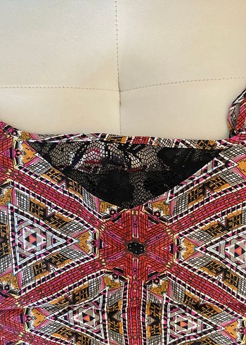 V Yaka Dantel Detaylı Bohem Kadın Atlet - Görsel 2