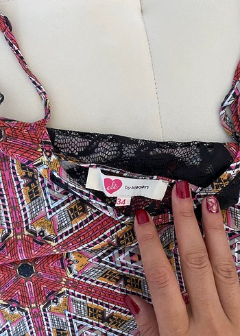 V Yaka Dantel Detaylı Bohem Kadın Atlet - Görsel 3