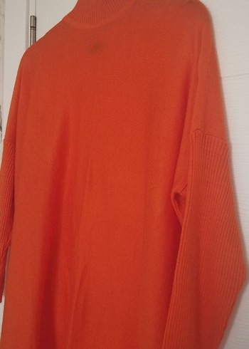 Turuncu Kadın Uzun Triko Elbise - Görsel 2