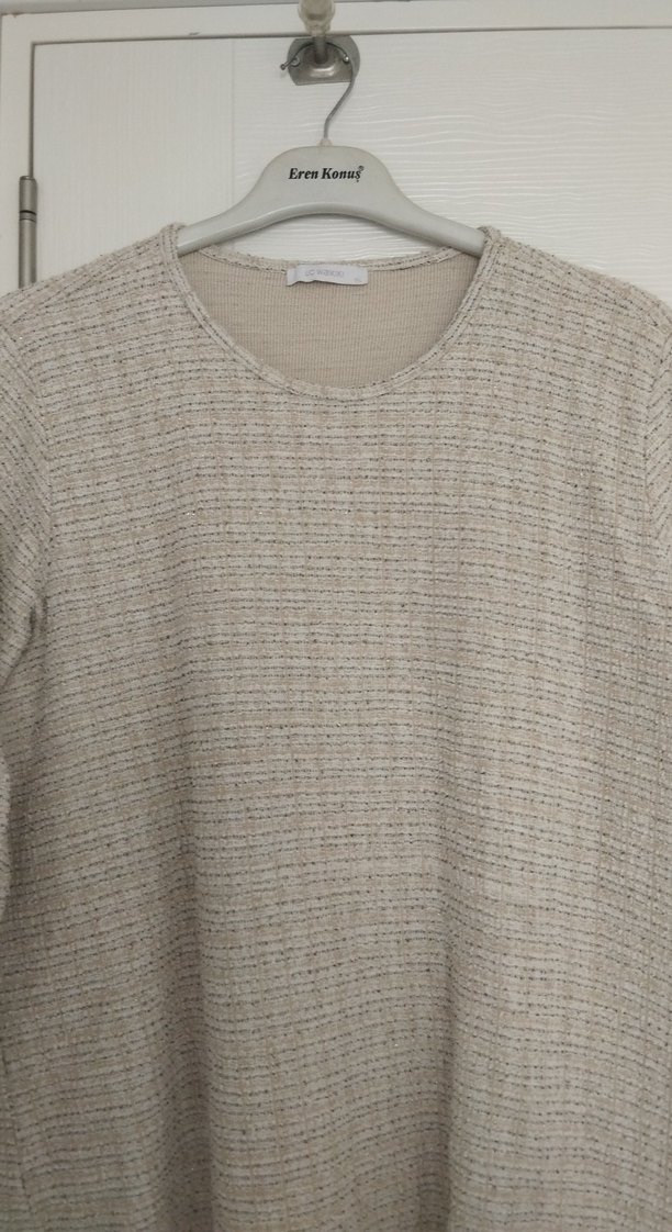 Bej Triko Midi Kadın Elbise - Görsel 2