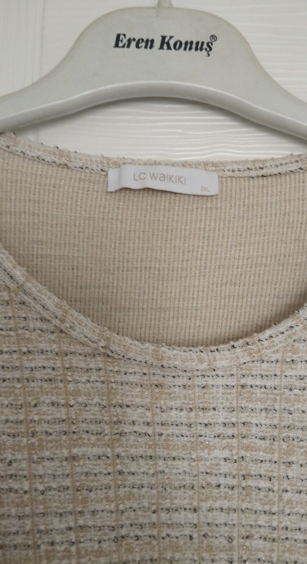 Bej Triko Midi Kadın Elbise - Görsel 4