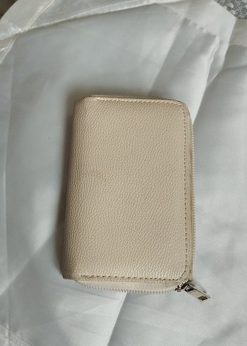 Bej Deri Kadın Clutch Cüzdan - Görsel 2