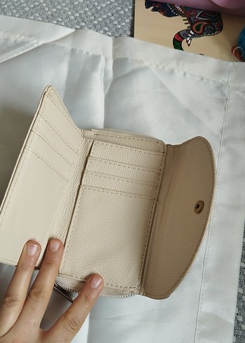 Bej Deri Kadın Clutch Cüzdan - Görsel 4