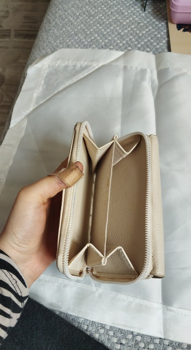 Bej Deri Kadın Clutch Cüzdan - Görsel 3