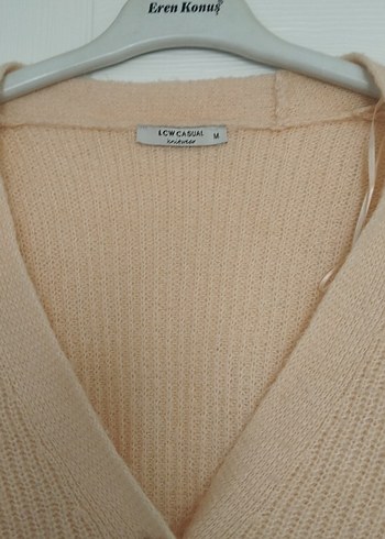 Bej Düğmeli Kadın Midi Hırka - Görsel 2