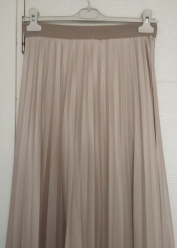 Bej Pilili Uzun Kadın Etek - Görsel 2