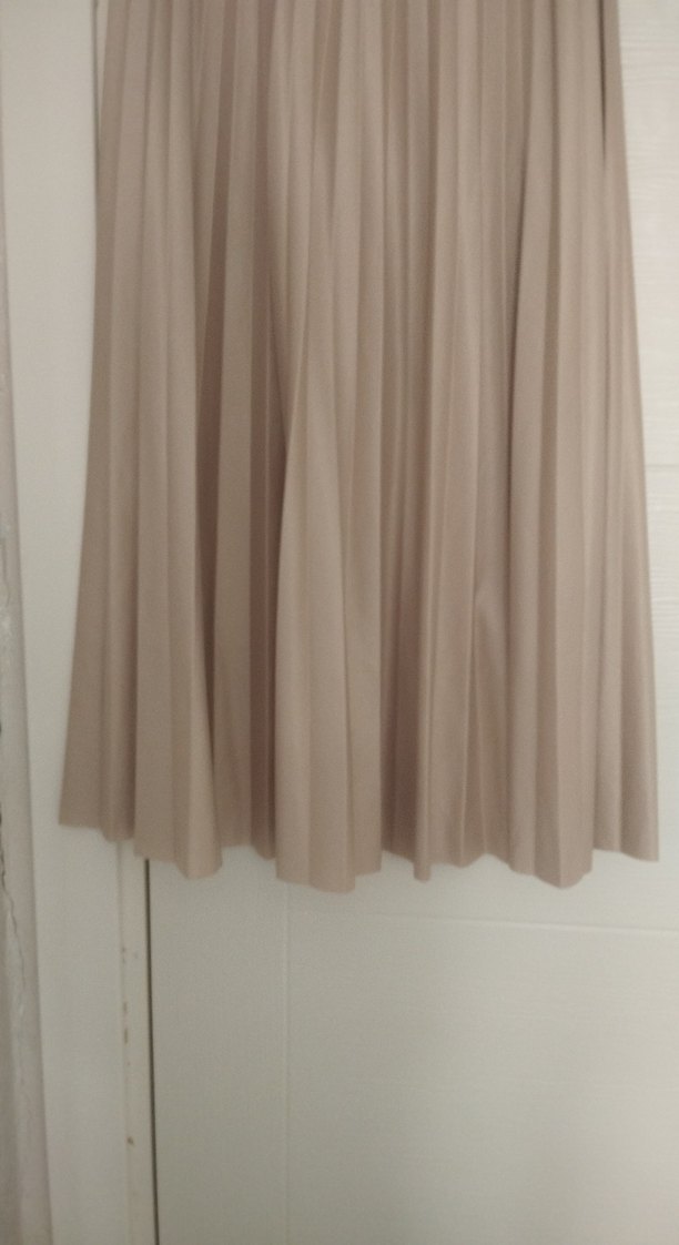 Bej Pilili Uzun Kadın Etek - Görsel 3