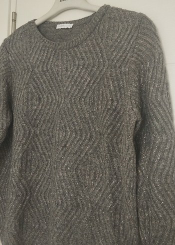 Gri Örgü Kadın Kazak - Görsel 2