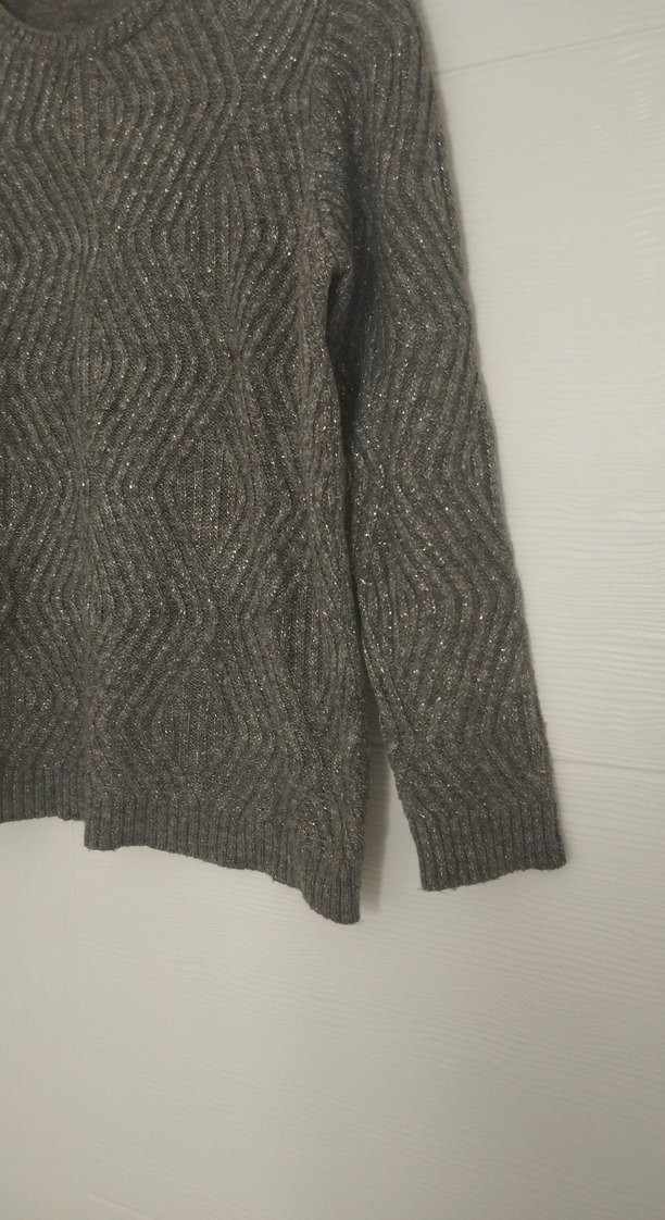 Gri Örgü Kadın Kazak - Görsel 3