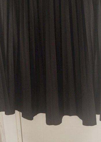 Siyah Pilili Uzun Kadın Etek - Görsel 2