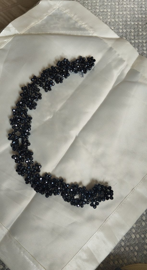 Siyah Boncuklu Gotik Saç Aksesuarı - Görsel 3