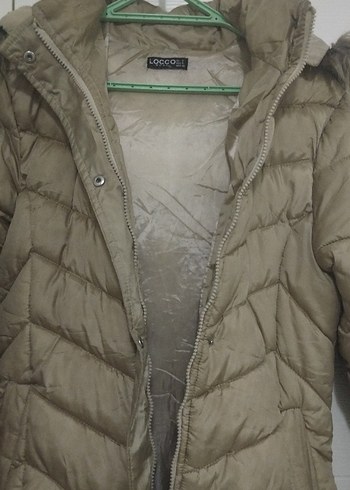 Kürk Detaylı Bej Uzun Kadın Kışlık Mont - Görsel 4