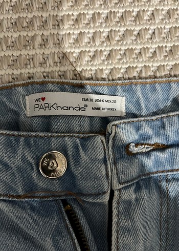 Gri Mavi Bol Kesim Midi Kot Pantolon - Görsel 3