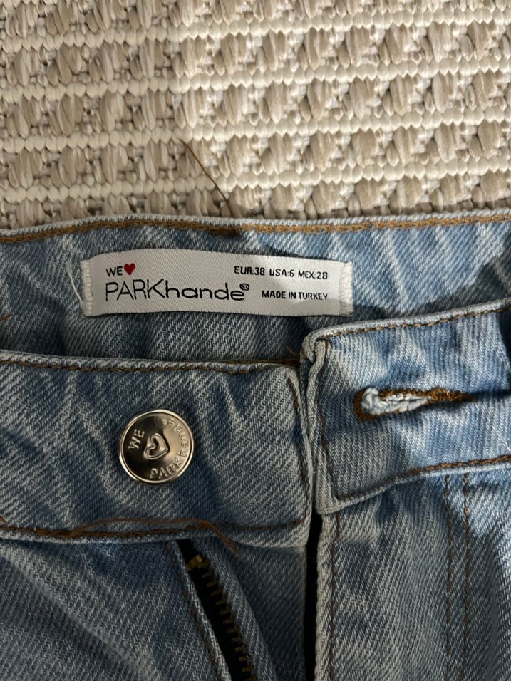 Gri Mavi Bol Kesim Midi Kot Pantolon - Görsel 3