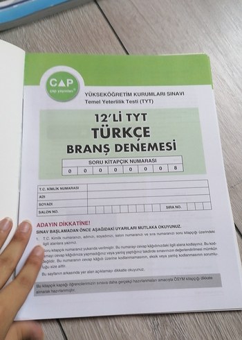 TYT Türkçe 12x40 Brans Denemeleri Kitabı