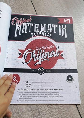 Beden Orijinal Matematik 12'li Deneme Sınavı AYT