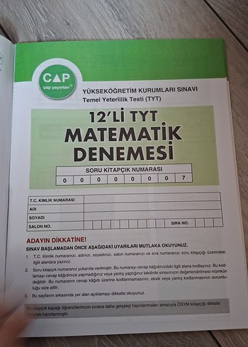 Beden Renk TYT Matematik 12x40 Deneme Kitabı