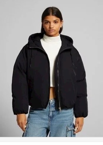 Siyah Kadın Midi Kışlık Fermuarlı Mont - Görsel 4