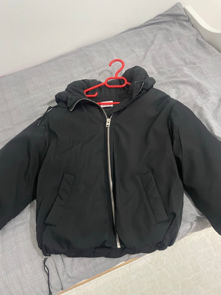 Siyah Kadın Midi Kışlık Fermuarlı Mont - Görsel 2