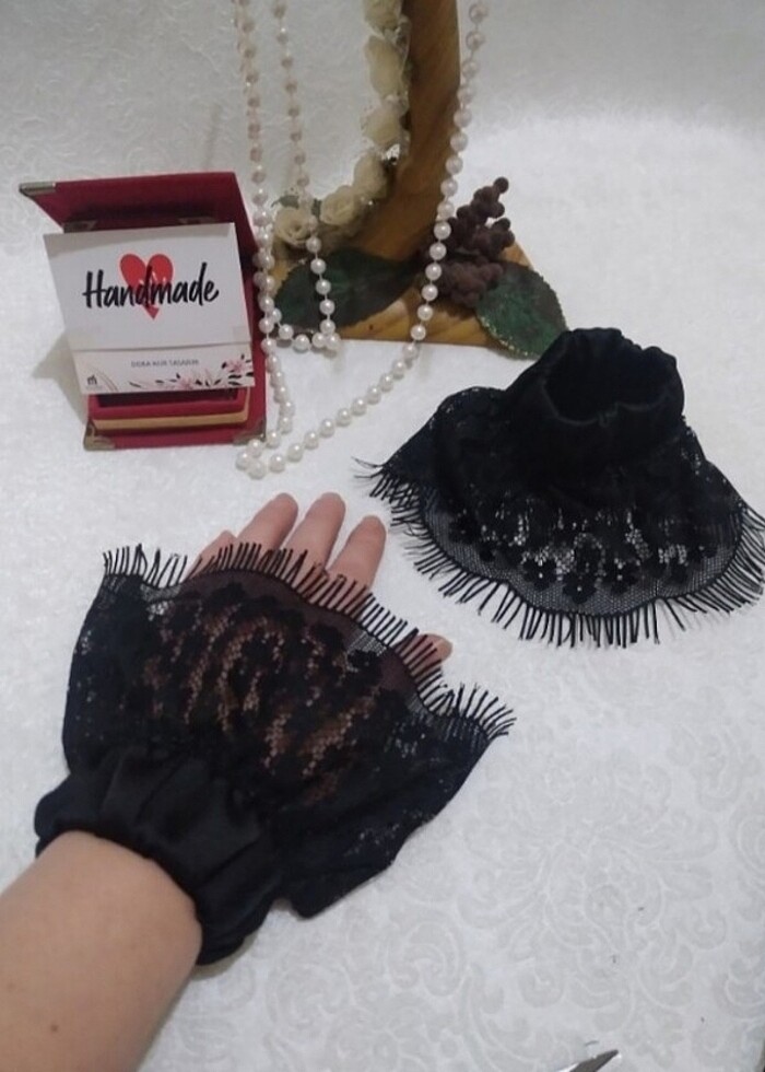 SİYAH KADIN MANŞET ELDİVEN - Görsel 2