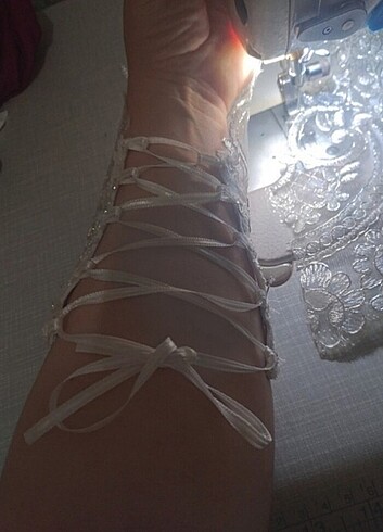 FRANSIZ DANTELİ GELİN NİKÂH ELDİVENİ - Görsel 7