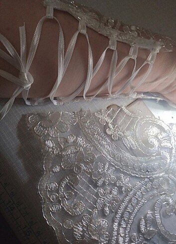 FRANSIZ DANTELİ GELİN NİKÂH ELDİVENİ - Görsel 8