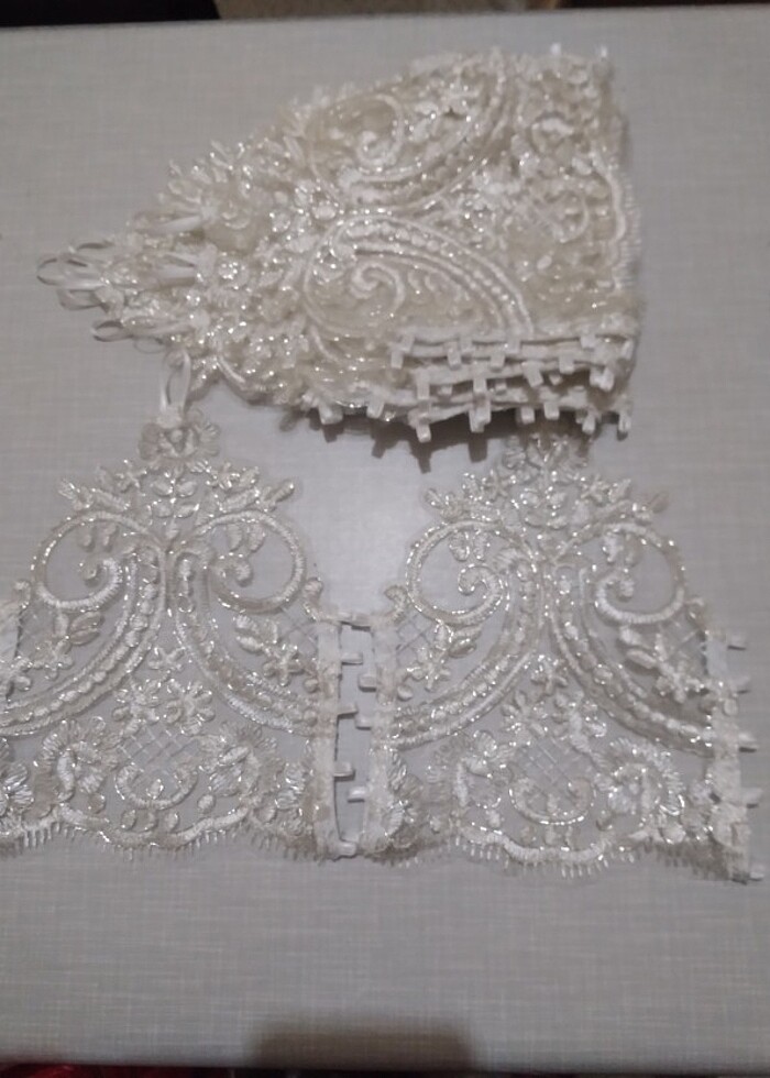 FRANSIZ DANTELİ GELİN NİKÂH ELDİVENİ - Görsel 4