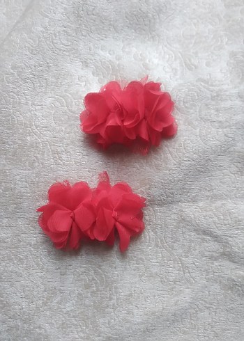 Kırmızı lazer kesim çicekli Çocuk Toka - Görsel 2