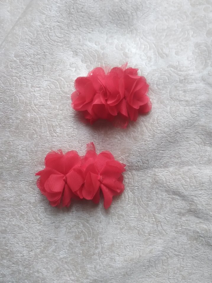 Kırmızı lazer kesim çicekli Çocuk Toka - Görsel 2