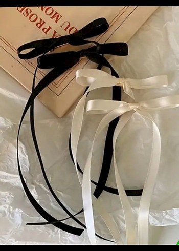 Siyah Parlak Saten Fiyonk Toka - Görsel 2