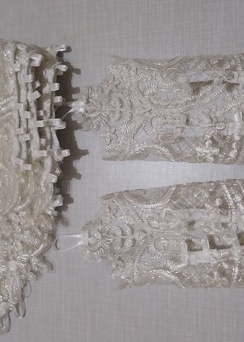 Dantel Detaylı Beyaz Bohem Kadın Eldiveni - Görsel 6