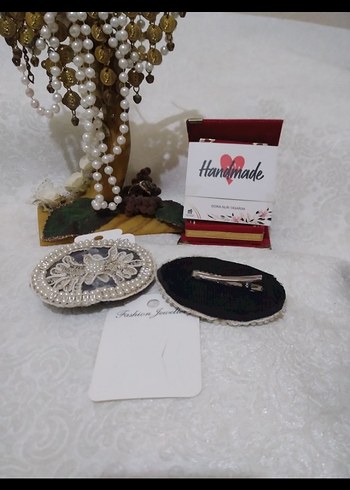 Nakışlı Boncuklu Vintage Toka Seti - Görsel 2