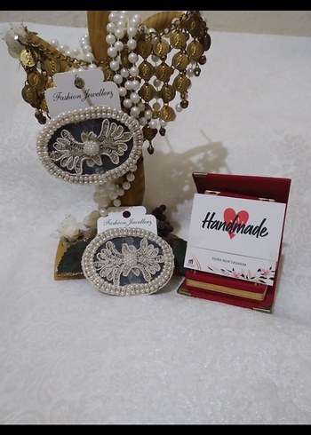 Nakışlı Boncuklu Vintage Toka Seti - Görsel 3