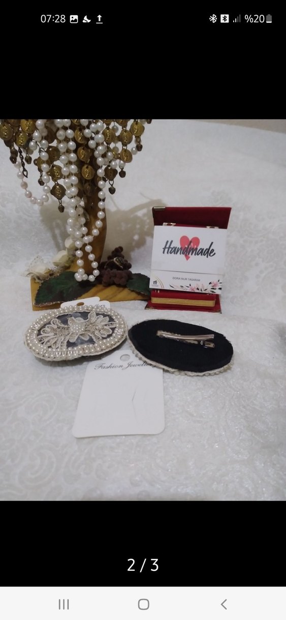 Nakışlı Boncuklu Vintage Toka Seti - Görsel 2