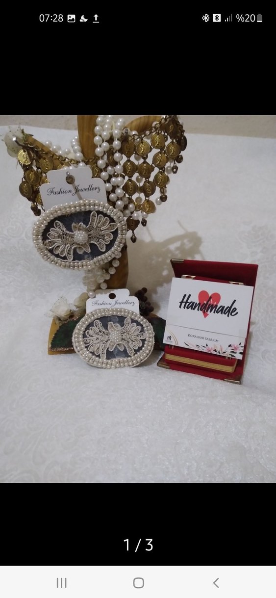 Nakışlı Boncuklu Vintage Toka Seti - Görsel 3