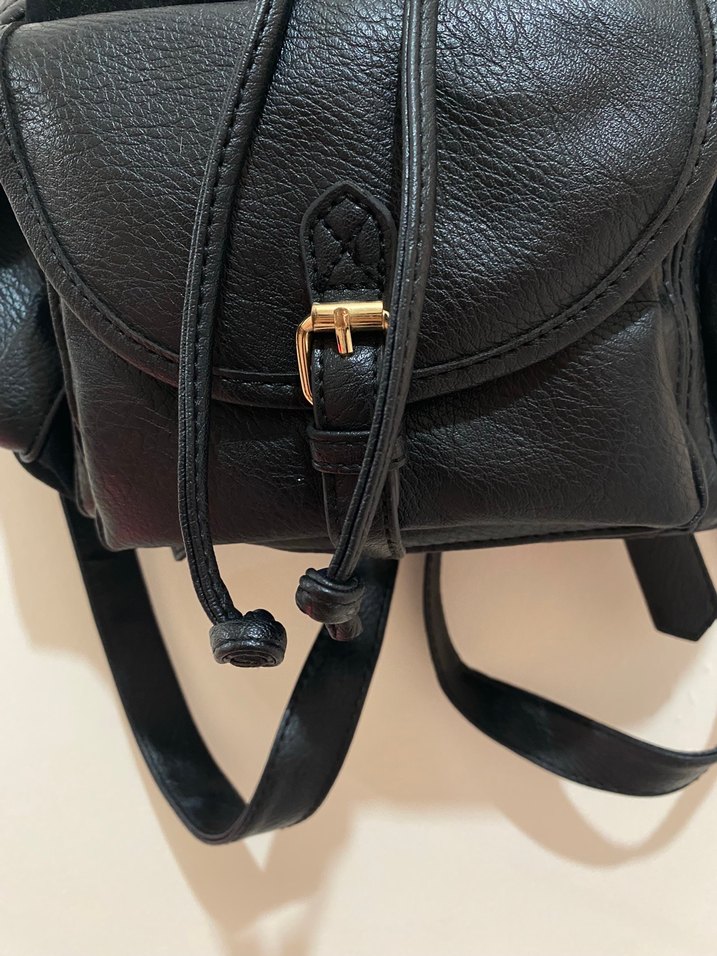 Siyah Deri MAVİ Marka Kadın Sırt Çantası - Görsel 2