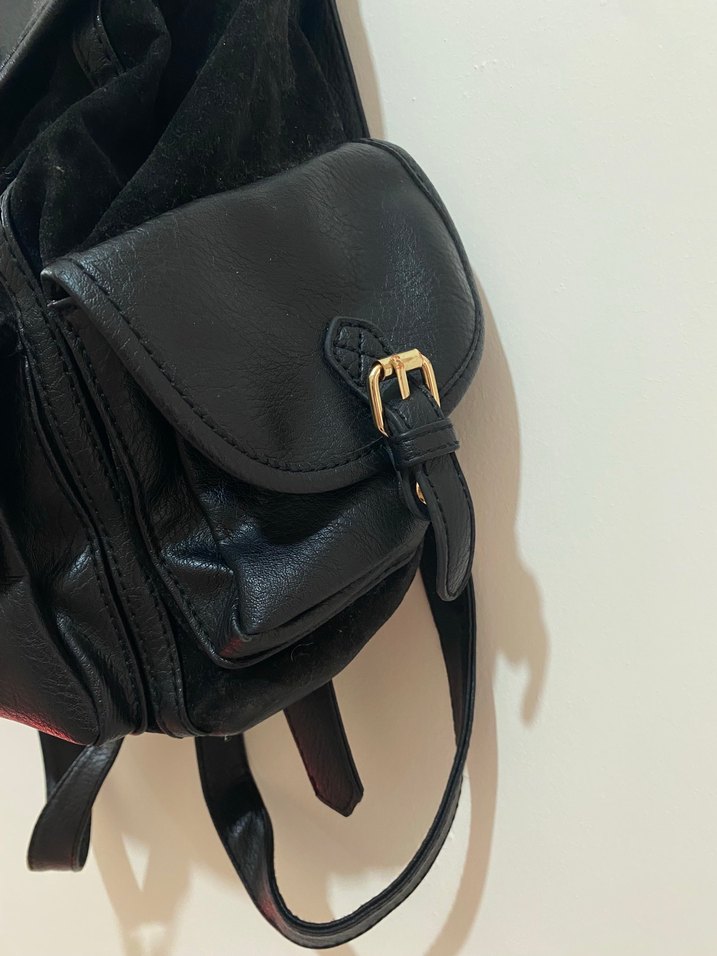 Siyah Deri MAVİ Marka Kadın Sırt Çantası - Görsel 3