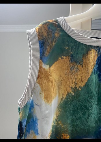 Kadın Çok Renkli Uzun Kolsuz Salaş Elbise - Görsel 3