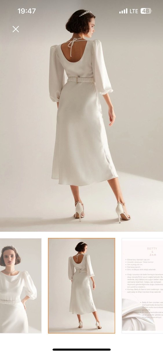 Beyaz şık elbise - Görsel 3