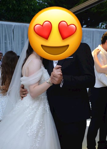 Straplez Midi Beyaz Gelinlik - Görsel 2