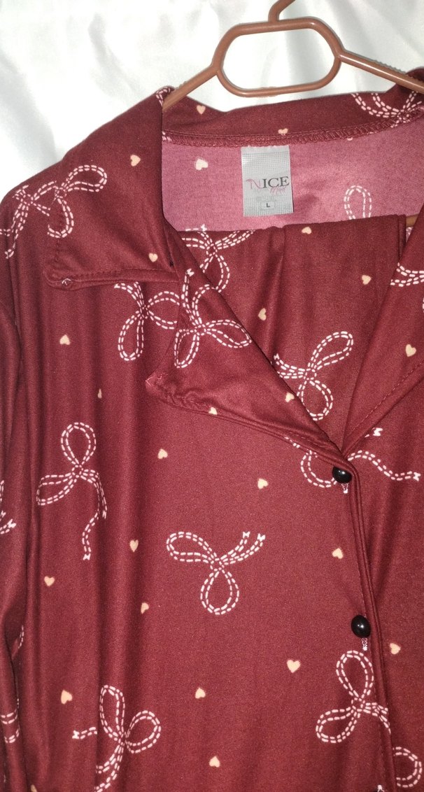 Bordo Uzun Kollu Kadın Pijama Takımı - Görsel 2