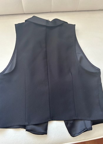 Zara Zara Kadın Siyah Düğmeli Midi Yelek