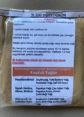 Doğal Kil Maskesi Sarı Kil Yellıw Clay - Görsel 7