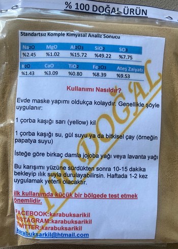 Doğal Kil Maskesi Sarı Kil Yellıw Clay - Görsel 5